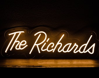 Wedding Couple Last Name Custom Neon Sign for Wedding, Office and Home