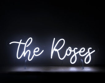 Wedding Couple Last Name with Stand Custom Neon Sign for Wedding, Office and Home