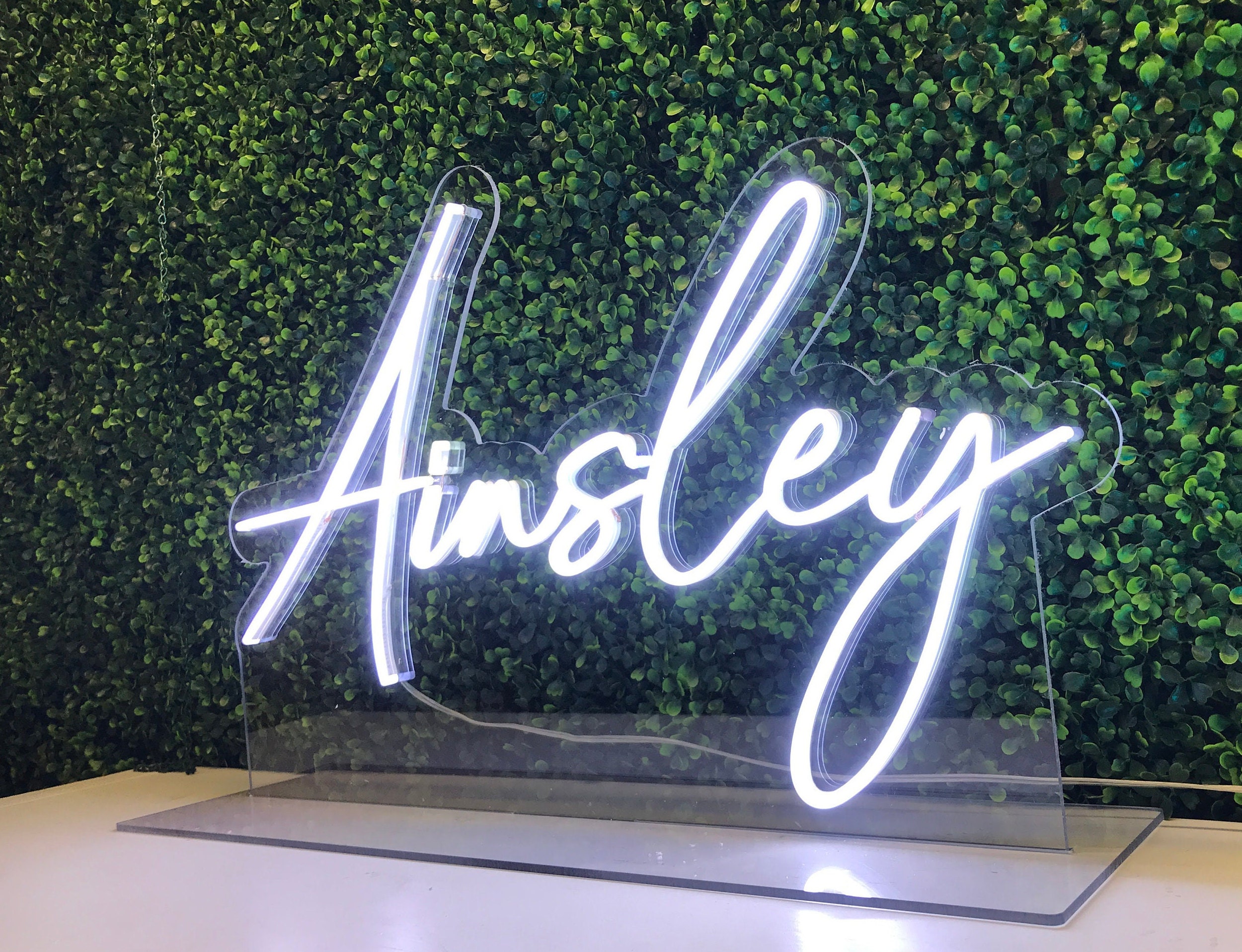 Custom LED Name Sign With Freestanding Base for Desk, Dresser or Table ...