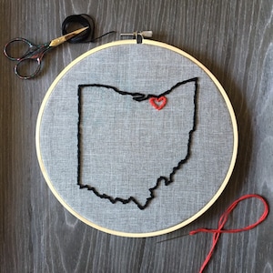 Ohio Embroidery Hoop - CLEVELAND