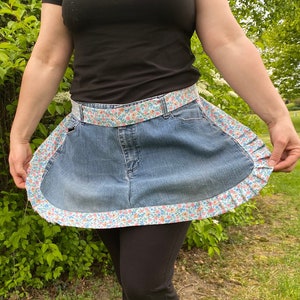 Amish-made Upcycled / Recycled Denim Skirt Kitchen or Shop Apron - Free Shipping!