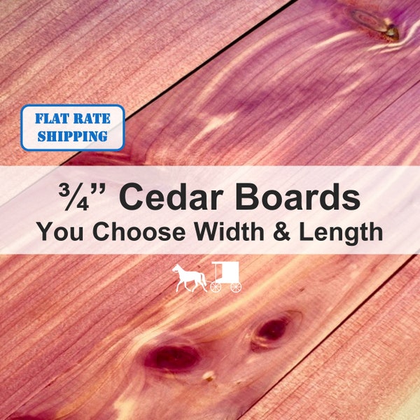 3/4" Thick Aromatic Cedar Lumber - You Choose Size- Project-ready Wood Boards for Woodworking, CNCs, Lasers, Crafts, DIY Projects and More!!