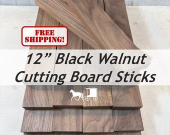 Cutting Board Sticks: 12" Black Walnut Wood (18-Pack) - Great for Charcuterie Boards too!