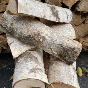 Amish-made Natural Split White Birch Logs - 5-packs - Great for Burning and Beautiful Seasonal Decor - Free Shipping!