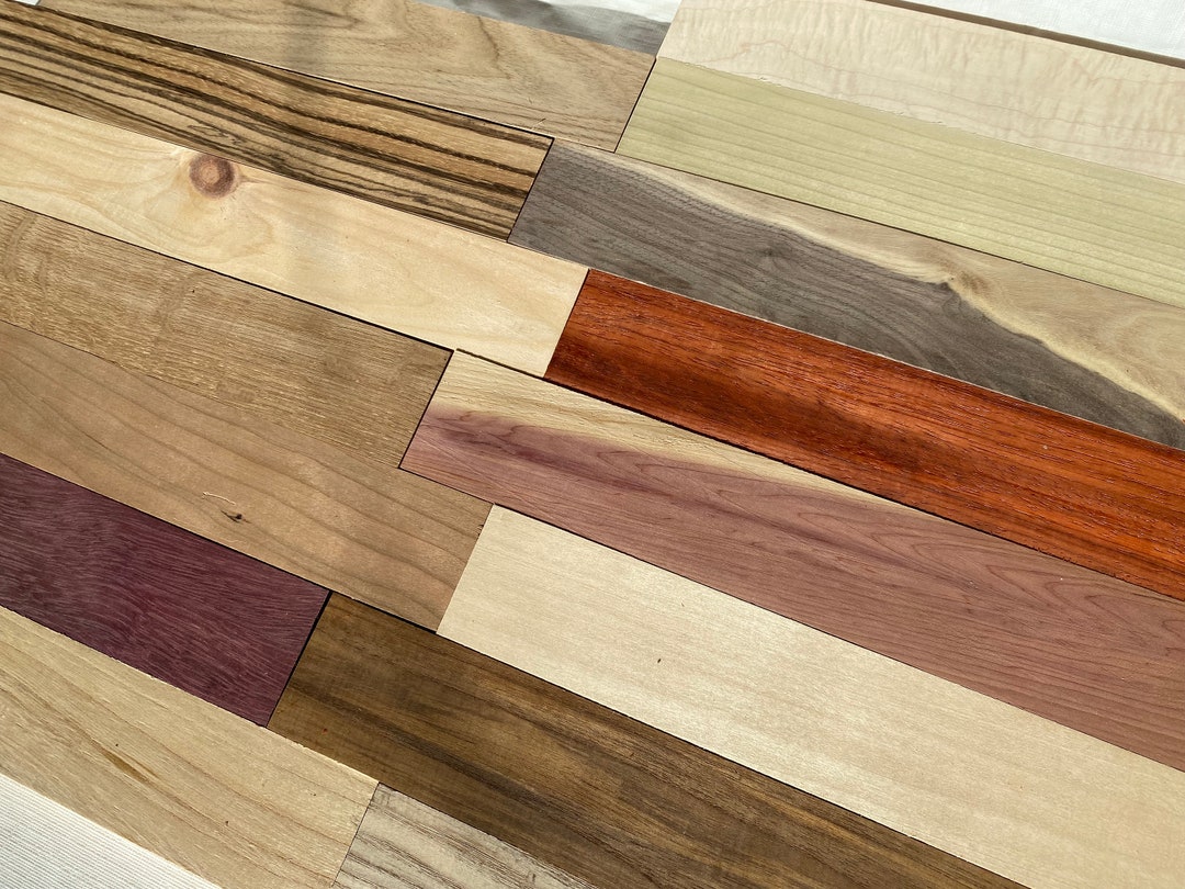 Exotic Wood Sample Pack: Purpleheart, Zebrawood, Walnut, Maple (22-pack ...