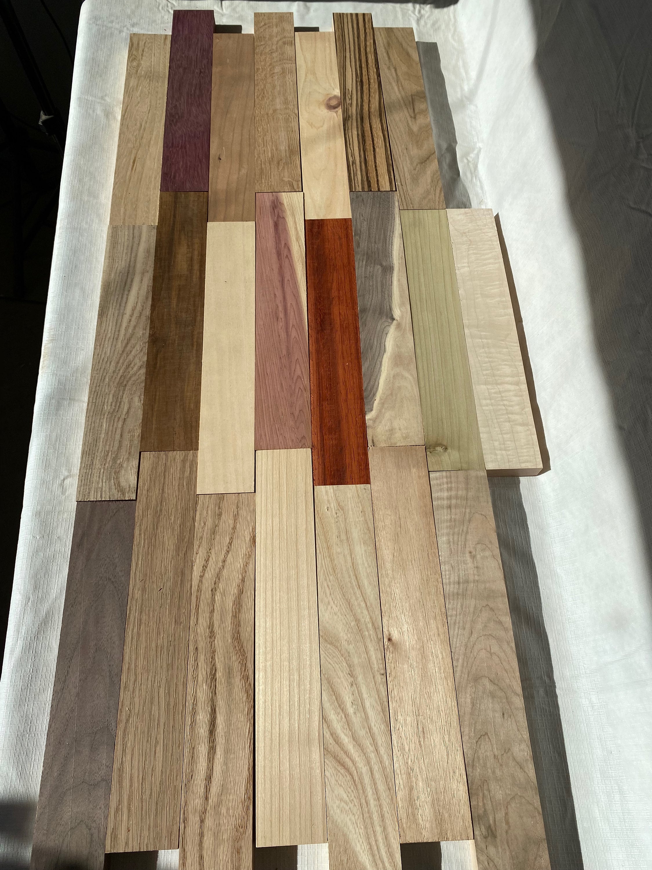 Exotic Wood Sample Pack: Purpleheart, Zebrawood, Walnut, Maple (22-pack ...