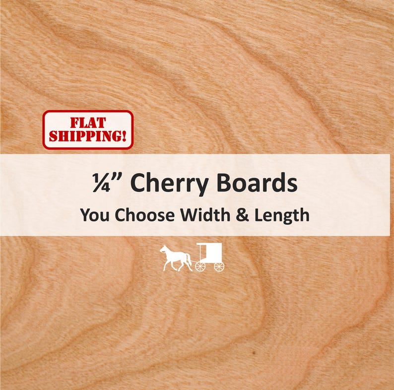 以下が含まれることがあります： 厚さ1/4インチのチェリーウッドボード。幅と長さはあなた次第です。フラット配送です。