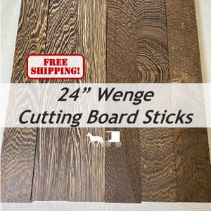 3/4 x 2 x 24 (3, 6 & 10 packs) Exotic Wood Wenge Cutting Board Kit Add Ons! You Choose Pack Size - Free Shipping!