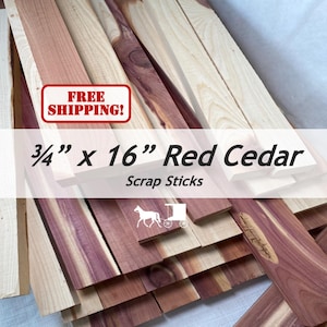 Sticks: 16" Aromatic Red Cedar Cutting Board Staves - Useable Scrap Cut Off Wood