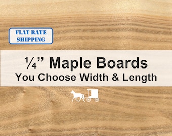 1/4" Thin Maple Boards - You Choose Size - Cutting Board Accents, Laser Engraving, Crafts, Woodworking, Scroll Sawing and More!