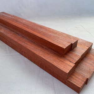 3/4 x 1/2 to 1-1/8 x 16 (12-pack) Padauk Exotic Wood Cutting Board Sticks for Charcuterie and Woodworking Projects - Free Shipping!