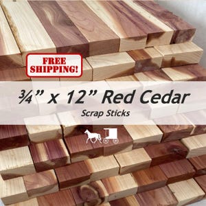 Sticks: 12" Aromatic Red Cedar Cutting Board Staves - Useable Scrap Cut Off Wood