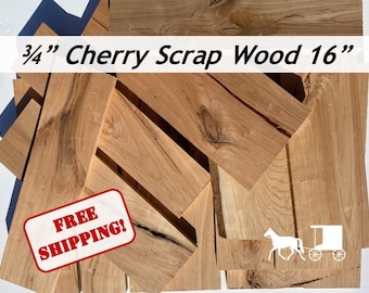 3/4" x 16" Box of Scrap Cherry Wood, 3"-8" Wide - Black Cherry Boards - Great for CNC, Cutting Boards, and Other Crafts - Free Shipping!