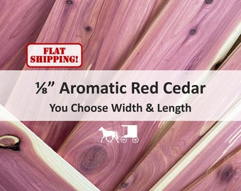1/8&quot; Thin Aromatic Red Cedar Boards - You Choose Size - Cutting Board Accents, Laser Engraving, Crafts, Woodworking, Scroll Sawing and More!