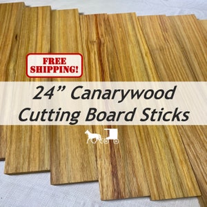 3/4 x 2 x 24 (3, 6 & 10 packs) Exotic Wood Canarywood Cutting Board Kit Add Ons! You Choose Pack Size - Free Shipping!