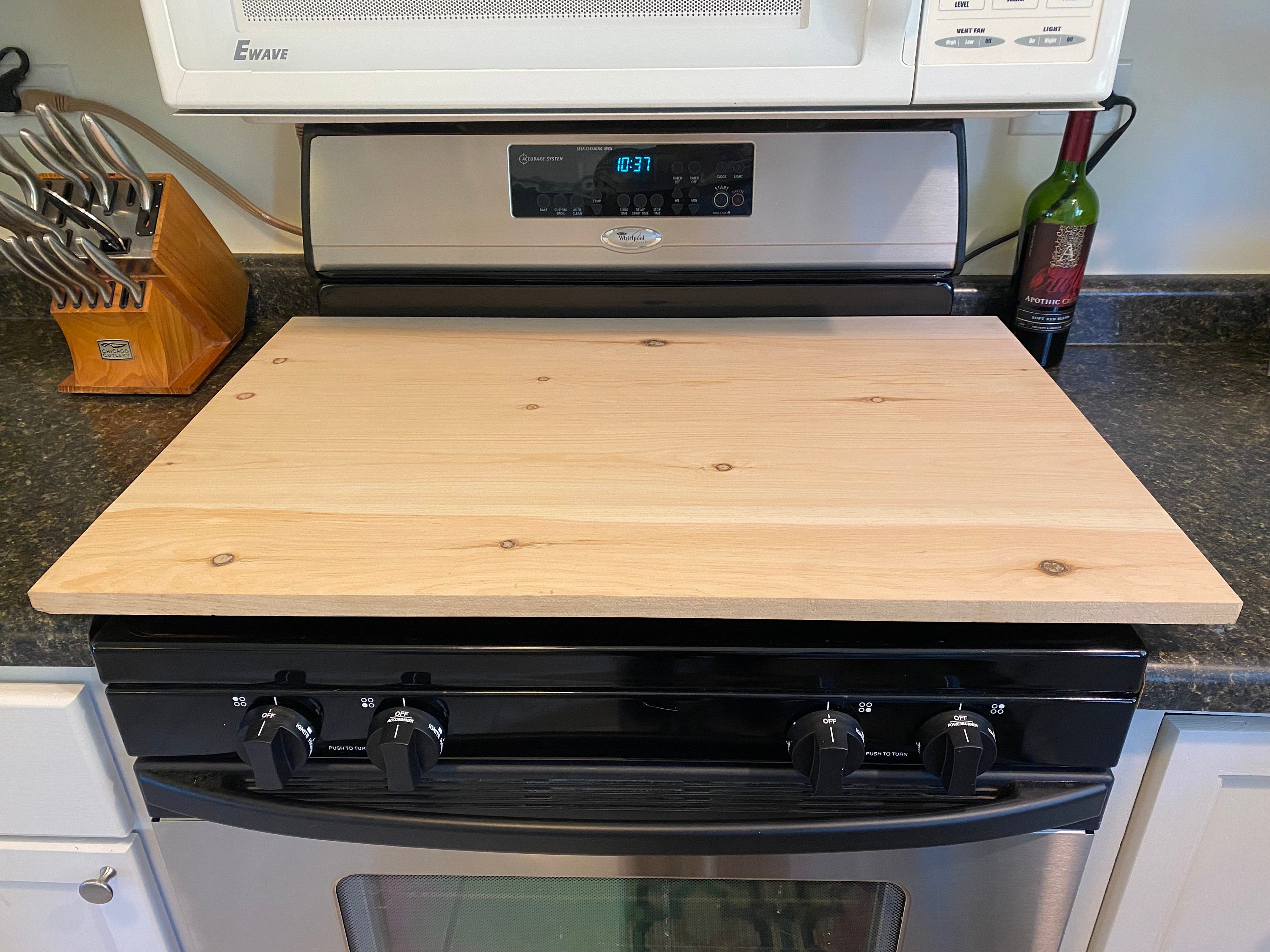Stove Top Cover, Multiple Sizes Stove Cover, Gas Stove Top Cover, Stove Top  Cover for Electric Stove, Noodleboard Stove Cover, WALNUT FINISH 