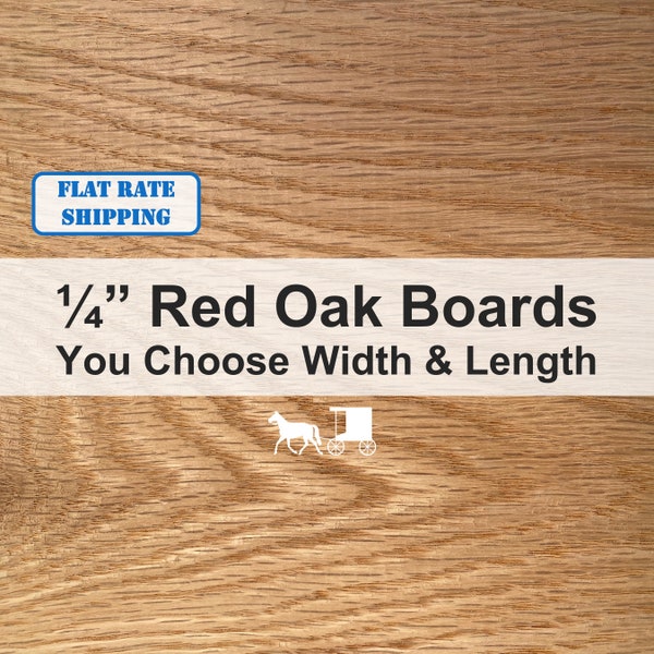 1/4" Thin Red Oak Boards - You Choose Size - Cutting Board Accents, Laser Engraving, Crafts, Woodworking, Scroll Sawing and More!