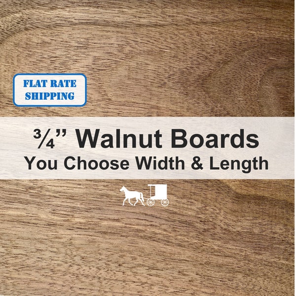 3/4" Thick Black Walnut Lumber - You Choose Size - Project-ready Wood Boards for Woodworking, CNCs, Lasers, Crafts, DIY Projects and More!!