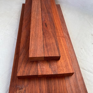 3/4 x 1-1/8 to 1-1/4 x 16 (9-pack) Padauk Exotic Wood Cutting Board Sticks for Charcuterie and Woodworking Projects - Flat Shipping