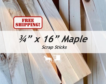 Sticks: 16" Maple - Useable Scrap Cut Off Wood - Cutting Board Staves