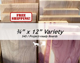 3/4&quot; Box of Perfect Wood Boards 12&quot; Long - Variety Species - Walnut, Cherry, Maple, Oak, Cedar, Pine, and More - Not Scrap! Free Shipping!!