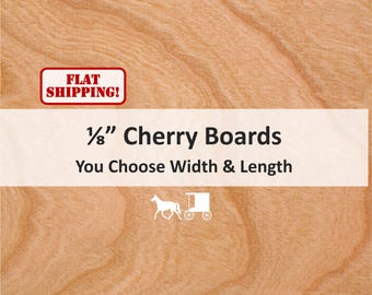 1/8&quot; Thin Black Cherry Lumber - You Choose Size - Project-ready Wood Boards for Woodworking, CNCs, Lasers, Crafts, DIY Projects and More!!