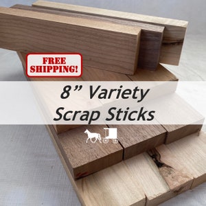 8" Variety Scrap Wood (3/4" x About 2" x About 8") - Great for Crafting, Woodworking, Kids Projects, or DIY Cutting Boards - Free Shipping!