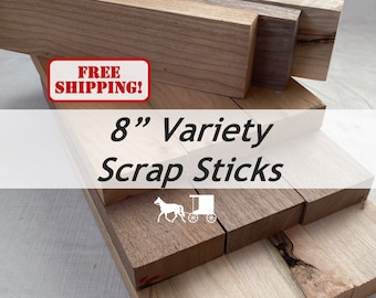 8" Variety Scrap Wood (3/4" x About 2" x About 8") - Great for Crafting, Woodworking, Kids Projects, or DIY Cutting Boards - Free Shipping!