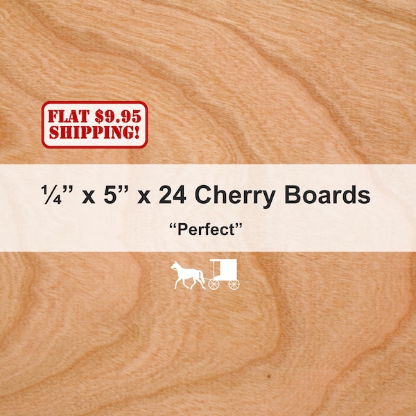 1/4" x 5" x 24" Black Cherry Thin Wood Boards - Laser Engraving, CNC, Scrollsawing, Signs, DIY Crafts and Hobbies - Flat Shipping!