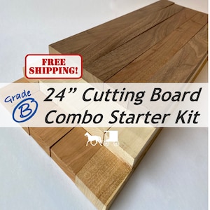 3/4 x 2 x 24 COMBO 4 WALNUT 4 Hard Maple 4 Cherry DIY Cutting Board -  boardandlog