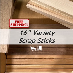 16" Variety Maple, Cherry, Walnut, Scrap Wood (3/4" x .75-2.5" x 16") - Great for Crafting or DIY Cutting Boards - Free Shipping!
