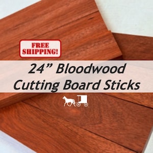 3/4 x 2 x 24 (3, 6 & 10 packs) Exotic Wood Bloodwood Cutting Board Kit Add Ons! You Choose Pack Size - Free Shipping!
