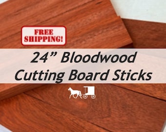Cutting Board Sticks: 24" Exotic Bloodwood (3, 6 & 10 packs) - Great for Charcuterie Boards too!