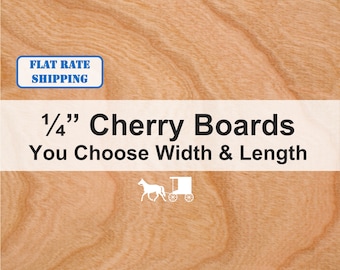 1/4" Thin Black Cherry Lumber - You Choose Size - Project-ready Wood Boards for Woodworking, CNCs, Lasers, Crafts, DIY Projects and More!!