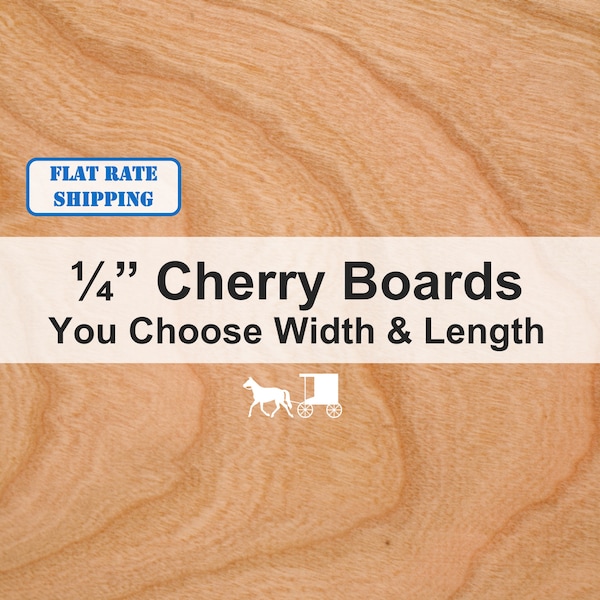 1/4" Thin Black Cherry Lumber - You Choose Size - Project-ready Wood Boards for Woodworking, CNCs, Lasers, Crafts, DIY Projects and More!!