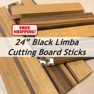 3/4 x 2 x 24 (3, 6 & 10 packs) Exotic Wood Black Limba Cutting Board Kit Add Ons! You Choose Pack Size - Free Shipping!