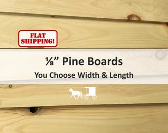 1/8&quot; Thin Pine Boards - You Choose Size - Cutting Board Accents, Laser Engraving, Crafts, Woodworking, Scroll Sawing and More!