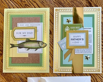 Happy Father's Day and For My Dad Greeting Cards- Anna Griffin Inspired Greeting Cards - Set of Greeting Cards for Men - Note Cards for Dad