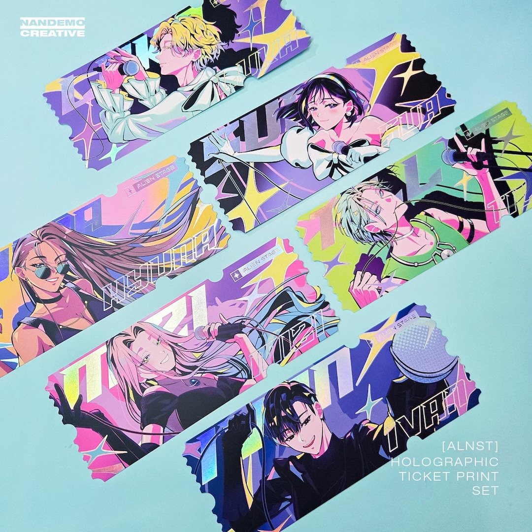 Alien Stage - ALNST - Holographic Ticket Art Print Set of 2 - Etsy