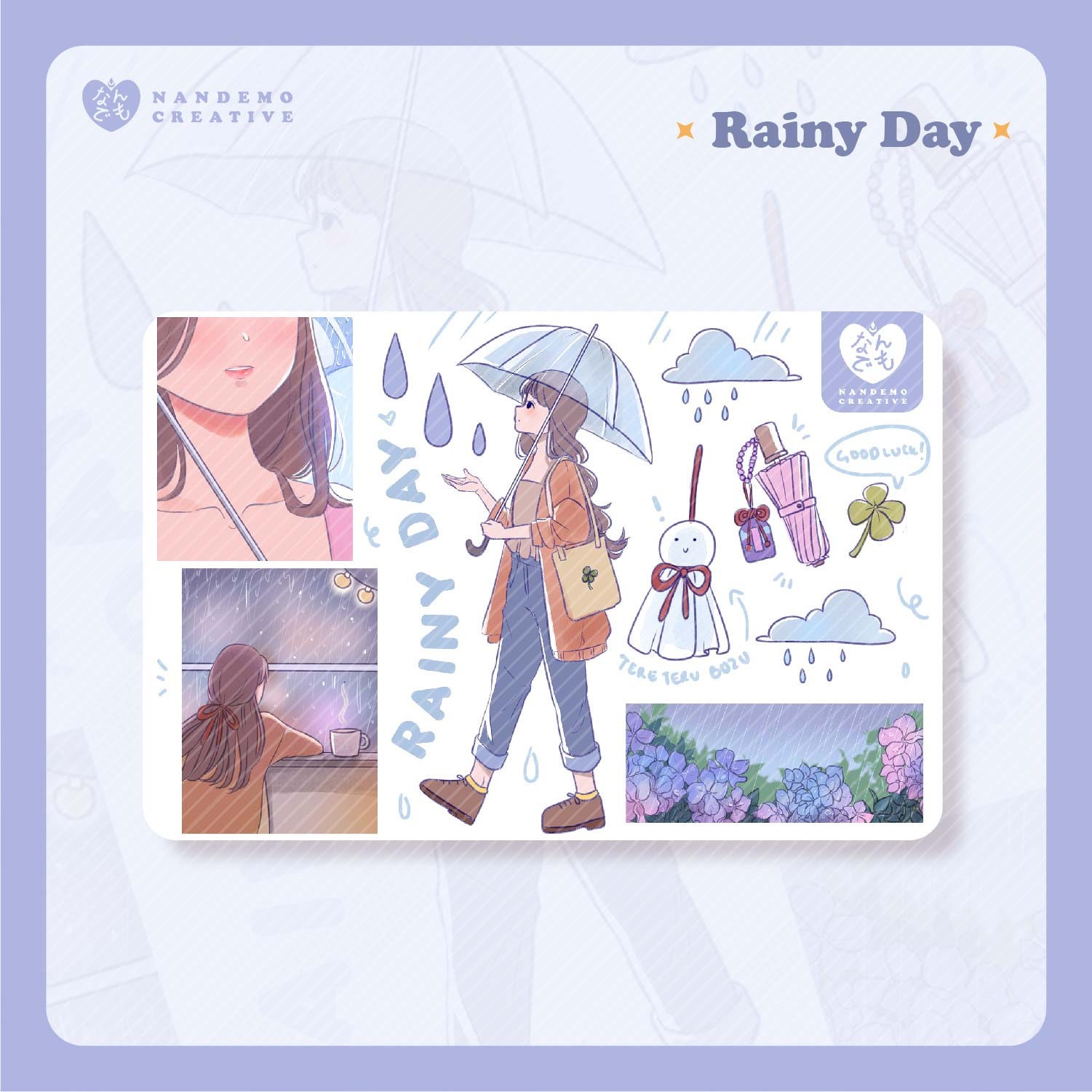 Cute Aesthetic Rainy Day Season Sticker Sheet for Bullet - Etsy