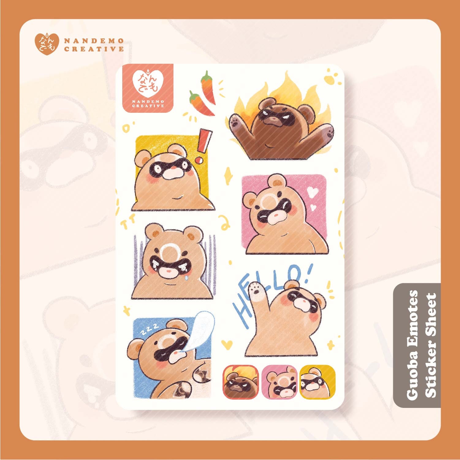 Genshin Impact Guoba Emotes Sticker Sheet and Sticker Set - Etsy India