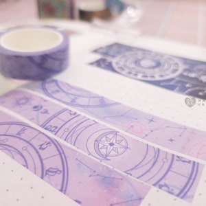 Astrale Reflectie Daglicht Matte Washi Tape - Genshin Impact Geïnspireerd Schattig Esthetisch Briefpapier Bullet Journaling Planner