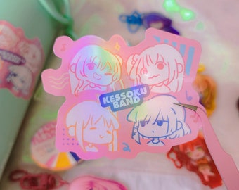 Anime Rock Band Cute Chibi Waterproof Sticker Holo