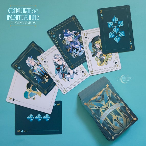 今年人気のブランド品や Playing Fontaine of Court Impact Genshin Cards Etsy - トランプ