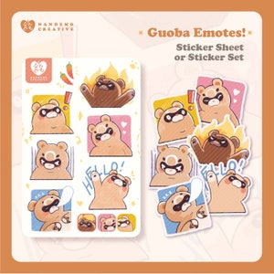 Genshin Impact Guoba Emotes Feuille d’autocollants et ensemble d’autocollants