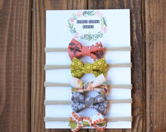 Cute Hair Bows, Baby Girl Head Bows, Baby hoofdband, Baby boog, kleine meisjes haarboog, Kleine Baby Bogen, Flower Print Bow Hoofdband Set