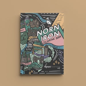 Norn Iron Colouring Book, Illustration Art Print, Northern Ireland poster, UK  Art, Belfast Travel Illustration, Souvenir Print