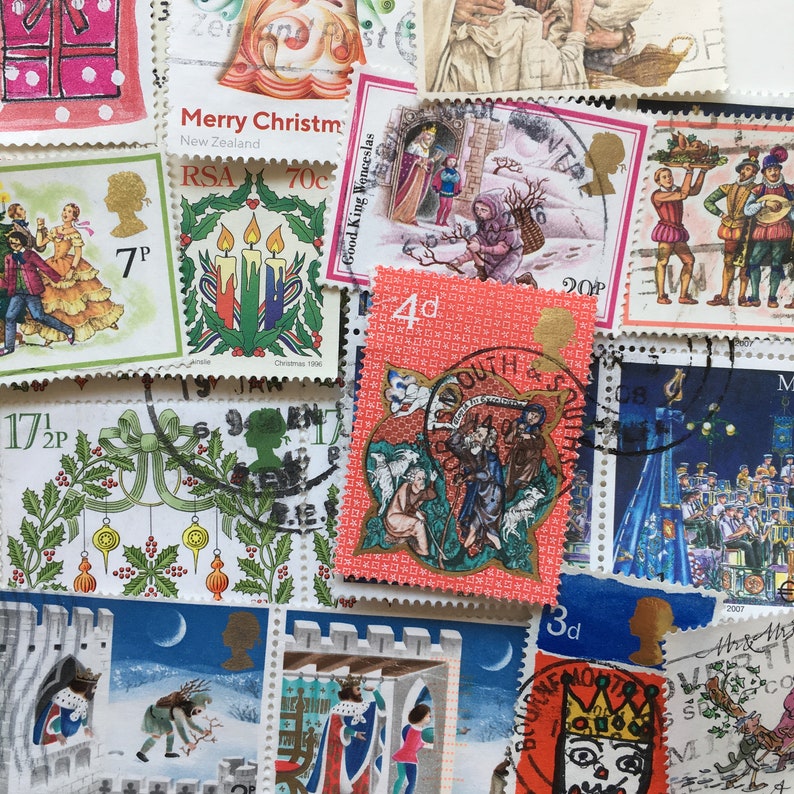 50 Christmas Xmas Vintage Postage Stamps All Different off - Etsy