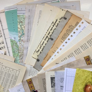 100 Sheets Vintage Book Pages,  Sheet Music, Maps, Needlework, Science, Poetry, Craft, Children's, Junk Journaling/Scrapbooking