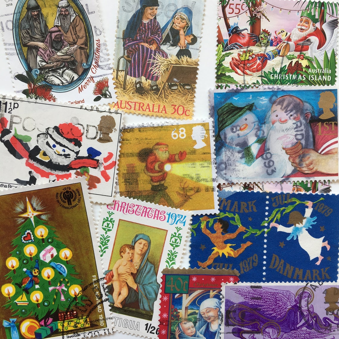 50 Christmas Xmas Vintage Postage Stamps All Different off - Etsy